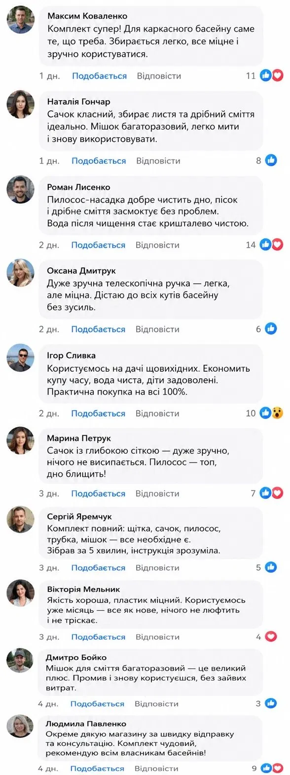 Відгуки покупців з Facebook